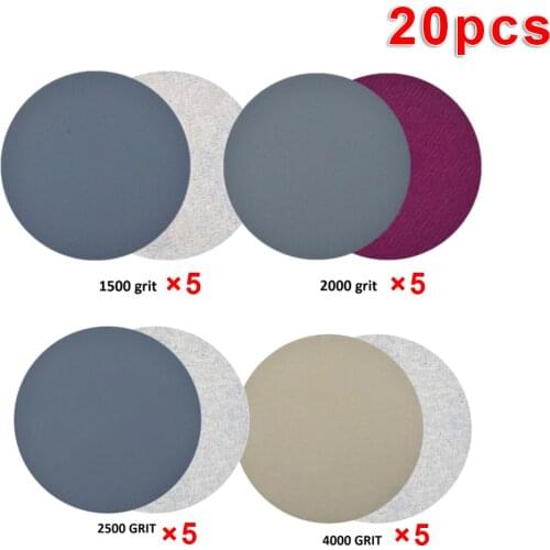 20pc/set Diamond Polishing Pads Wet Dry Sanding Disc 3 Inch Mixed 1500-4000 Grit For Wood Products Metal Polishing Anti-static