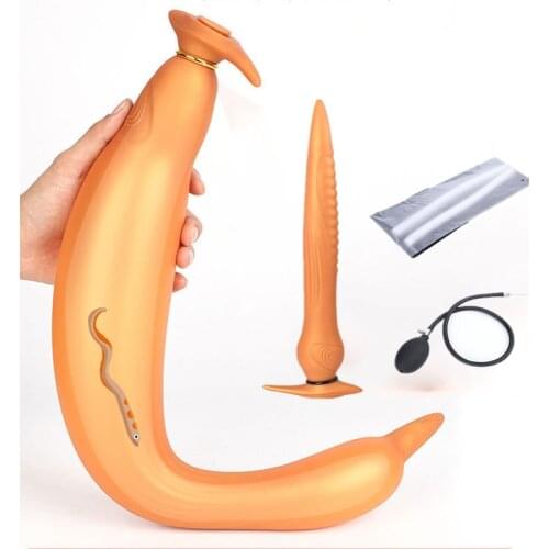 Hollow Anal Plug Inflatable Big Butt Plug Male Prostate Massager BDSM Vagina Anus Expansion ButtPlug Anal Sex Toys For Men Women