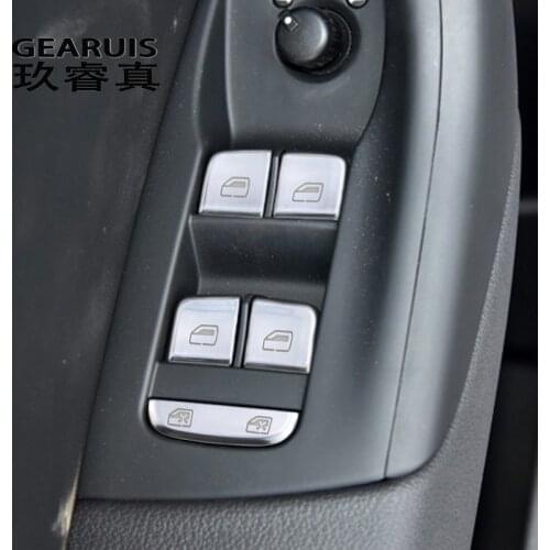 Car Styling Door Armrest panel cover Stickers Trim for Audi Q3 8u Window Glass Lifting switch Buttons Auto lnterior Accessories