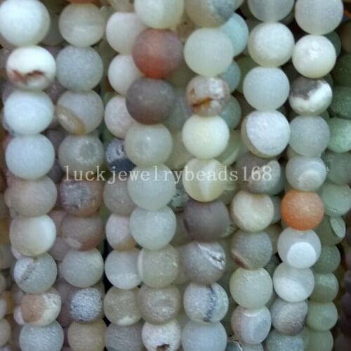 Free Shipping Fashion Jewelry 8mm Beautiful Frost Geode Carnelian Round Loose Beads 15" FG7090