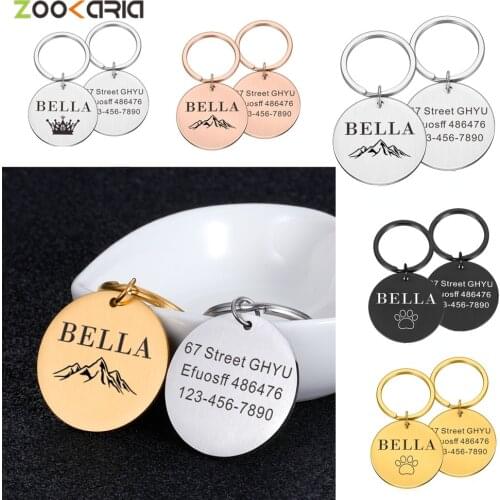 Free Engraving Personalized Dog Tag Pendant Dogs Pet Collar Accessories ID Tag Custom Name Phone Address Pet ID for Cat Puppy