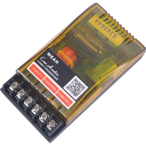 WEAH-2002 120W Bass Speaker Frequency Divider 2 Way Car Audio Woofer Loudspeaker Speakers Crossover Filter for Cars Vehicle