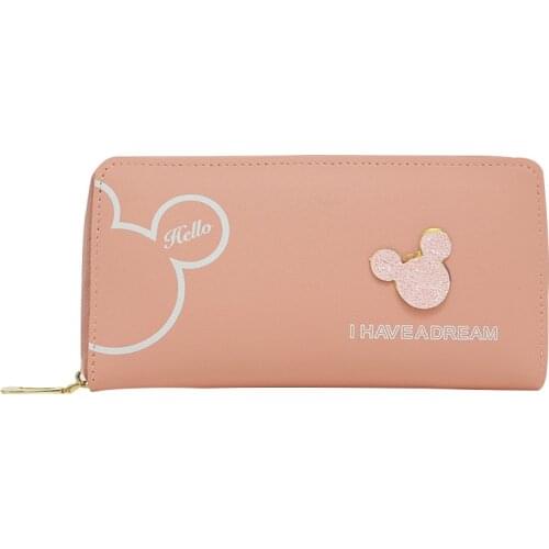 Disney Mickey Mouse Purse Multi compartment card slot pocket cartoon women bag small fresh zero wallet small square Bag Wallet