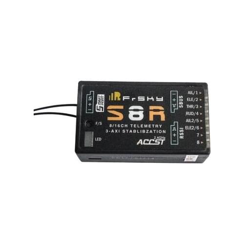 Frsky S8R 16CH 3-Axis Stablibzation RSSI PWM Output Telemetry Receiver With Smart Port