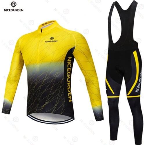 Mountain bike cycling clothes long-sleeved suit quick-drying clothes road bike sportswear gel 19D air cushion cycling clothes
