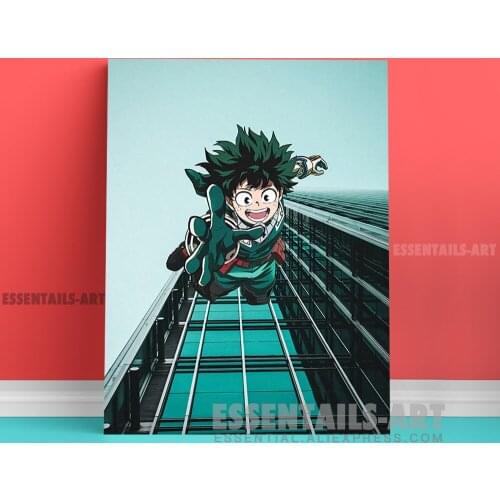 Midoriya Deku Real life art Canvas Wall Art Painting Poster Bedroom Study studio print Living kid Room Home Decoration Prints