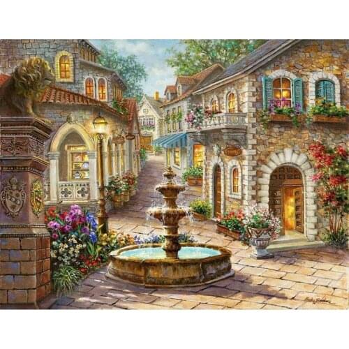 Full Square/Round Drill 5D DIY Diamond Painting "House Landscape" 3D Rhinestone Embroidery Cross Stitch 5D Home Decor Gift