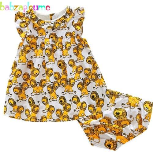 2Piece/Summer Infant Clothes For Baby Girls Outfit Cartoon Cute Cotton Girls Dress T-shirt+Shorts Newborn Clothing Sets BC1069