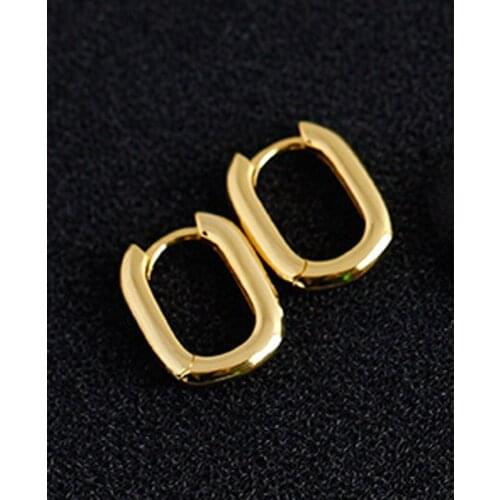 MLKENLY Geometric oval o shape circle hoop earrings cold wind retro for women 925 sterling silver everyday earrings