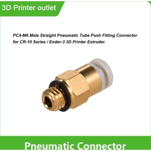 Aibecy PC4-M6 Male Straight Pneumatic Tube Push Fitting Connector Compatible for CR-10 Ender 3 3D Printer Extruder