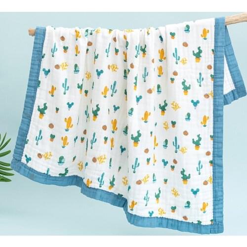 Cotton Bath Towel Baby Blanket Bedding Newborn Muslin Cotton Swaddle Wrap Kids 6 Layer Gauze Receiving blanket