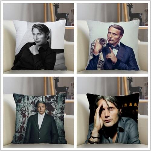 Musife Mads Mikkelsen Pillowcase Custom Square Pillow Cover Case Zipper Pillowcase 35*35,40*40,45*45cm Drop Shipping