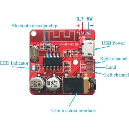 New Hot Bluetooth 4.1 Audio Receiver Board 3.5mm Stereo DIY Modified Accessories SMR88