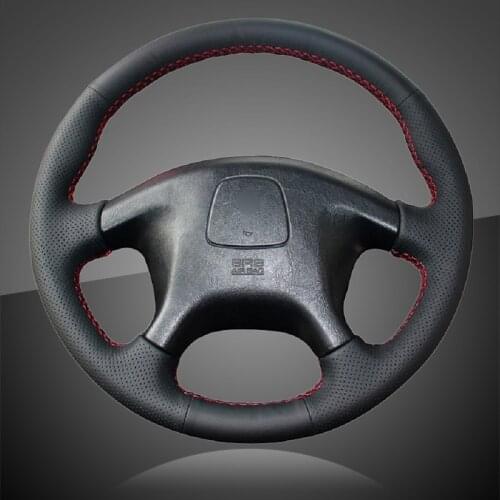 Car Braid On The Steering Wheel Cover for Mitsubishi Pajero Old Mitsubishi Pajero Sport Hand Stitched Auto Steering Wheel Cover