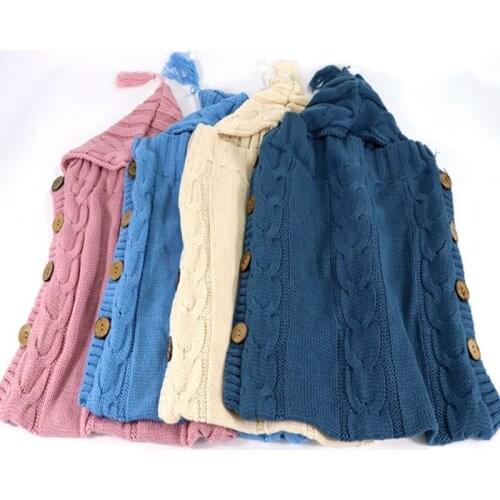 Baby Swaddle Wrap Warm Wool Crochet Knitted Newborn Infant Sleeping Baby Swaddling Blanket Sleep Bags