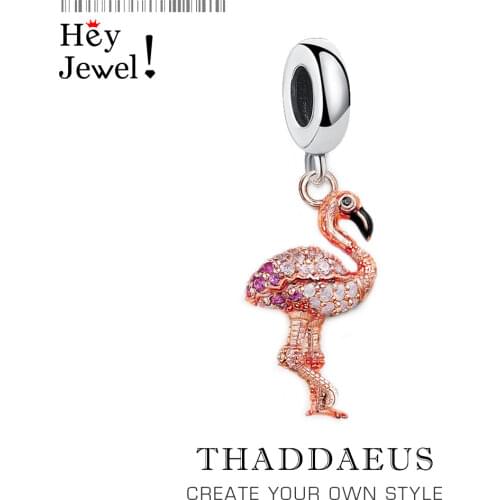 CZ Pave Rose Gold Bird Charm,2019 Fashion Jewelry Trendy Style 925 Sterling Silver Gift For Women Girls Fit Bracelet Necklace