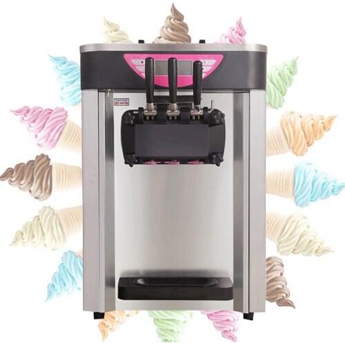 Portable Sundae Soft Ice Cream Machine Commercial Three-color Ice Cream Making Machine