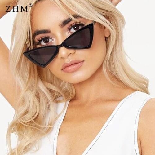 New cat eye sunglasses retro fashion glasses ladies men transparent lenses irregular small triangle sexy women sunglasses