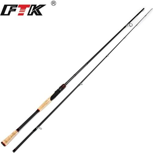 FTK 100% Carbon Spinning Fishing Rod Lure Weight 2-30g 2 Sections for Squid Pike Fishing pole Travel Rod