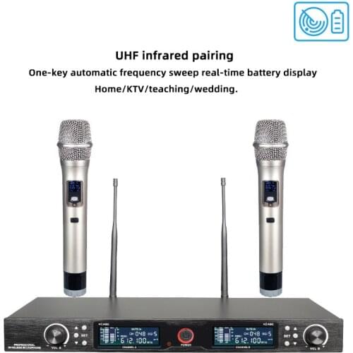 U-Segment Infrared FM One With Two KTV Wireless Microphone Mic Headset Conference Exhibition Hall Classroom