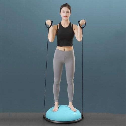 Rooxin 58cm Thickened Explosion-proof Yoga Balance Ball Antiskid Hemisphere Ball Home Gym Training Pilates Ball Fitness Equipmen