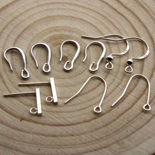 Real s925 Sterling Silver Hypoallergenic Earring Hooks French Ear Wires for DIY Studs Earrings Jewelry Making Findings Supplie