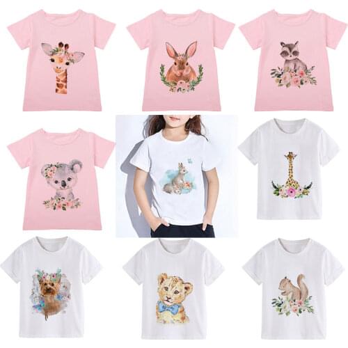 Plant Rabbit Cartoon Painted Kids Boys Girls Summer T-shirts Girl T Shirt 2 3 4 5 6 7 8 9 Year Children Party Baby Clothing Tops