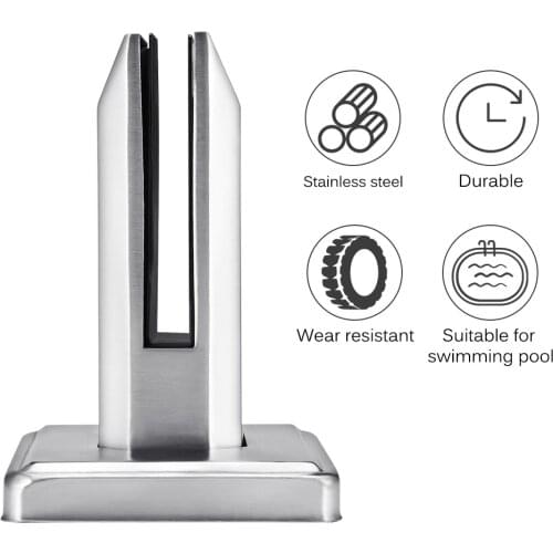 304 Stainless Steel Clamp,Glass Panel Pool Fence Staircase Bracket Spigot Balustrade Floor Deck Mount Support Clamp Round/Square