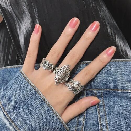 925 Sterling Silver New Fashion Feather Opening Rings for Women Japanese Korean Simplicity Luxury FemaleTrendy Rings Jewellery