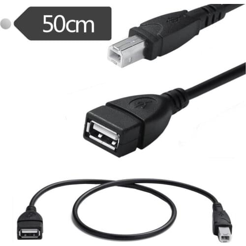 2pcs/lot New USB 2.0 Type A Female to USB B Male Scanner Printer Cable USB Printer Extension Cable Adapter 50cm HY1392
