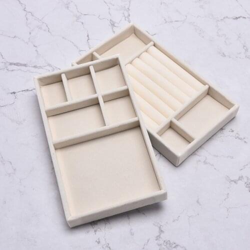 1Pcs Stud Earring Ring Storage Boxes Jewelry Display Case Organizer Jewelry Flannel Tray Holder Organizer Home Storage