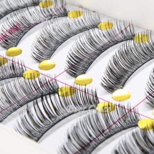 10pairs Makeup False Eyelashes Thick Long Handmade Eye Lashes Black Extension Free Shipping