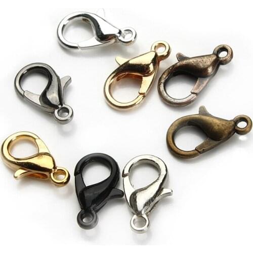 12*6mm 300pcs/lot Fashion Jewelry Findings,Alloy Antique Bronze/Gold Lobster Clasp Hooks for Necklace&Bracelet Chain