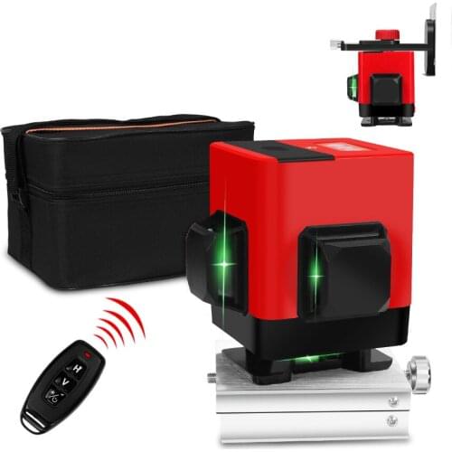 12 Lines 3D Red Laser Level Self-Leveling 360 Degrees Horizontal And Vertical Cross Lines Red Laser Line With Remote Control