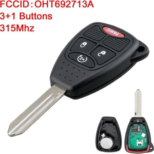 3+1 Buttons 315MHz Keyless Remote Car Key Fob with ID46Chip OHT692713A Fit for 2012 2013 2014 2015 2016 Jeep Compass