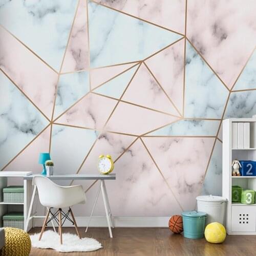 Custom Size Modern 3D Geometric Marble Waterproof Mural Wallpaper Bedroom Living Room Sofa TV Background Wall Papers Home Decor