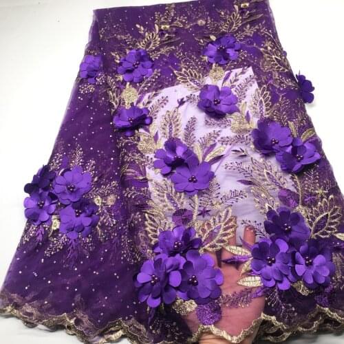 African Lace Fabric 2020 3D Embroidered Nigerian Laces Fabric Bridal High Quality French Tulle Lace Fabric For Women Dress M1930