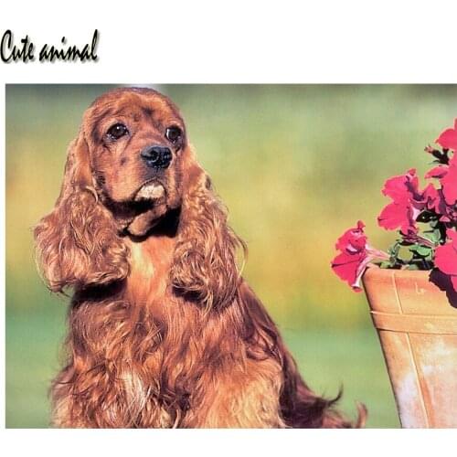 5d diy diamond painting English Cocker Spaniel full square round drill diamond embroidery Needlework Cute pet wall Home decor