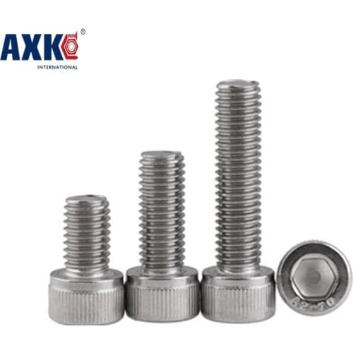 Axk 50pc Din912 M3x18/20/22/25/30/35/40 Screw Stainless Steel A2 Hexagon Hex Socket Head Cap Screws