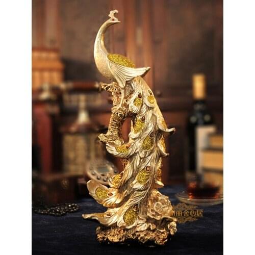 European style Phoenix Dandicraft Decoration Wine Cabinet TV cabinet Peacock Ornaments Creative Gifts Decorations For Home