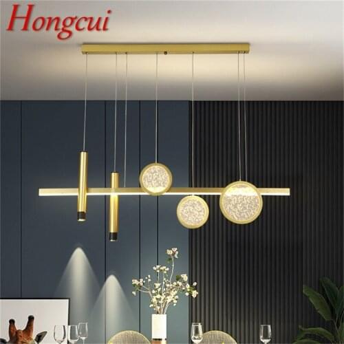 Hongcui Nordic Pendant Light Contemporary LED Gold Lamps With Spotlight Fixtures for Home Dining Room Decoration