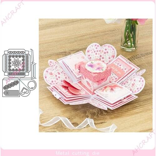 Explosion Box Metal Cutting Dies for DIY Scrapbooking Photo Album Decorative Embossing Paper Card Crafts Die 2021