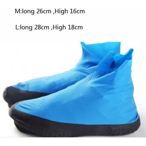 1Pair Reusable Latex Waterproof Rain Shoes Covers Slip-resistant Rubber Rain Boot Motorcycle Bike Overshoes Shoes Accessories