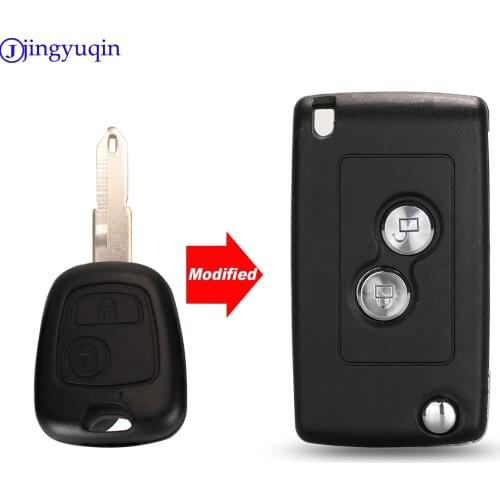 Jingyuqin Modified 2B Remote Car Key Case Shell Cover For Citroen C2 C3 Xsara PicassoFor Peugeot 206 306 406 Fob Cover