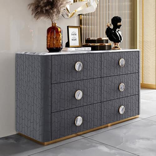 Hong Kong style marble post-modern minimalist light luxury entrance cabinet dining side cabinet drawer high-end model room