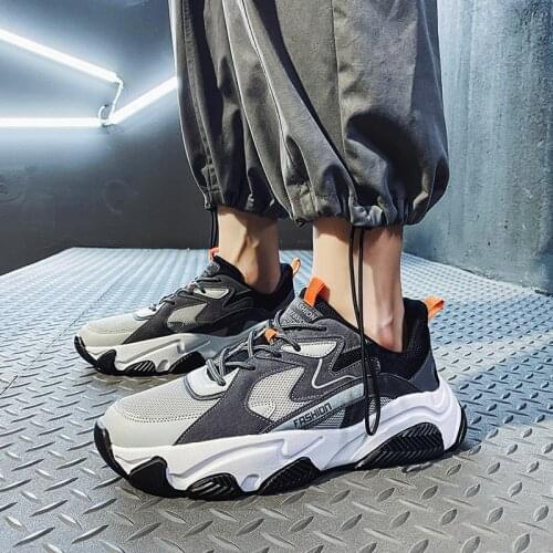 Outdoor High-soled Man Sneakers Mens Sport Shoes Mens Running Shoes Sports for Men Gray Trainers Deporte Runners Tennis B-795