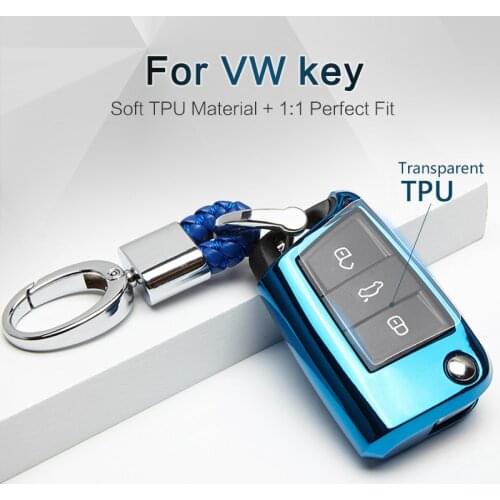 Soft TPU Car Key Case Cover For VW Volkswagen Golf 3 4 5 Gti Mk7 6 7 R MK2 MK6 Polo Passat Sharan T5 UP Scirocco CC Accessories