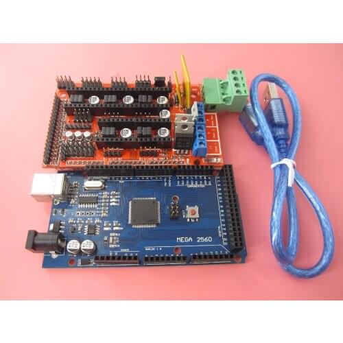 New 1lot=2pcs 1pcs Mega 2560 R3 + 1pcs RAMPS 1.4 Controller