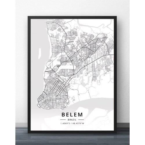 Belem Belo Horizonte Boa Vista Brasilia Curitiba Fortaleza Manaus Porto Alegre Recife Rio De Janeiro Sao Paulo Brazil Map Poster