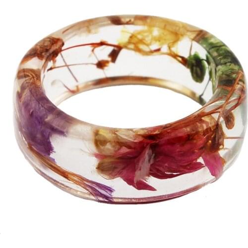 Simple Temperament Flower Resin Ring For Women European And American Rings Elegant Party Accessories